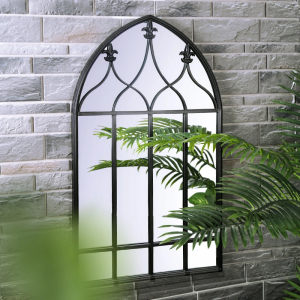 Factory Direct Sell Wholesale Wrought Iron Metal Large Accent Decorative Wall Hanging Mirror PL08-39554