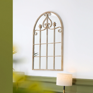 Custom Outdoor Indoor Home Large Decorative Gothic Metal Framed Garden Wall Mirror PL08-50018