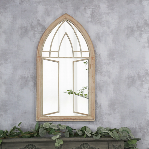 Gothic Cathedral Arch Church Window Style Metal Frame Wall Mirror Rustic Farmhouse Garden Mirror For Indoor Outdoor PL08-36552