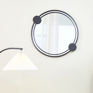 Modern Design Black Metal Frame Round Nordic Decorative Wall Mirror Bath Vanity Accent Mirror PL08-50059
