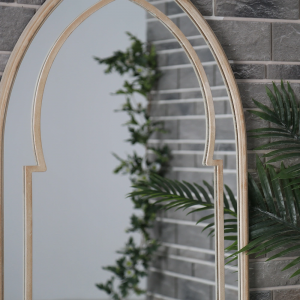 Arched Fancy Window Style Mirror with Decor Glass Antique Arched Wall Mirror for Living Room PL08-39549