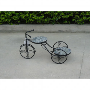 Outdoor Iron Wheelbarrow Mosaic Bicycle Pot Display Stand Planter Artificial Flowerpot PL08-5571