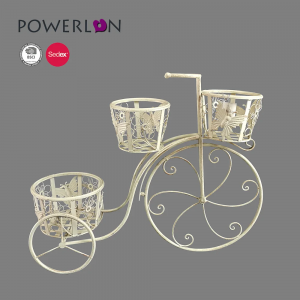 Home and Garden Decor Bicycle Planter White Shabby Chic Vintage Indoor and Outdoor,living Room Metal Fashion Iron All-season PL08-5630