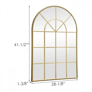 Modern Arch Windowpane Mirror Decorative Wall Mirror with Metal Frame  PL08-385289