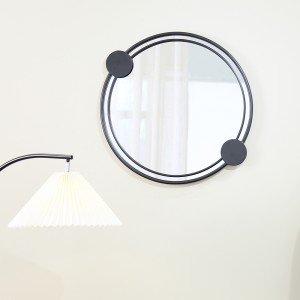 Modern Design Black Circle Metal Wall Mirror 50059