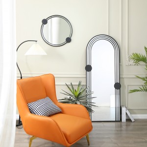 Modern Design Black Circle Metal Wall Mirror 50059