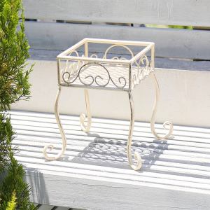 Metal Garden Antique White Plant Pots Stand Outdoor Flower Pot Holder PL08-7835