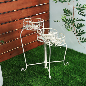 3 Tiers Plant Stand Vintage Antique White Flower Pot Stands PL08-5819