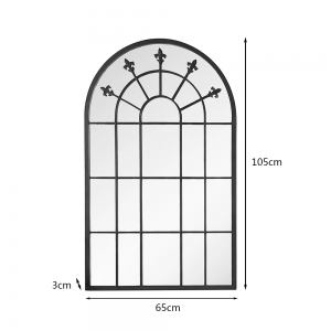 Wholesale Modern Iron Metal Framed Decor Mirror Arch Shape Large Mirror Decorate The Living Room Gothic Style Wall Mirror  PL08-39676