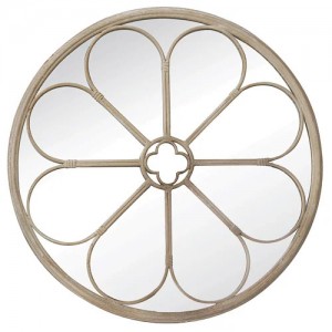 Round Glass Mirrors Metal Frame Wall Window Mirror PL08-39541