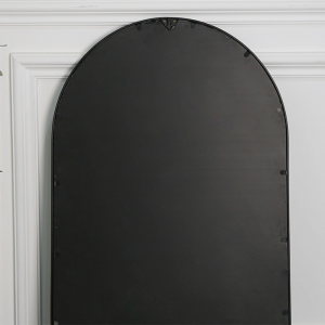Large Black Windowpane Arch Mirror Antique Metal Framed Patio Garden Wall Mirror for Home Decor PL08-38658