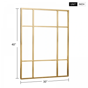 Deocrative Farmhouse Living Room Window Pane Metal Mirror Bathroom Vanity Wall Mirror PL08-3853678