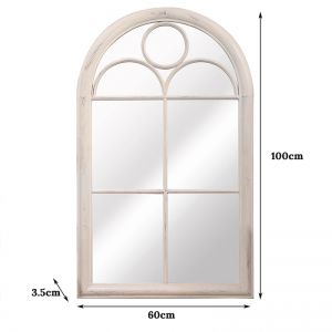 Outdoor Shabby Chic Window Arched Wall Vintage Floor Mirror Home Decor Antique Style Metal Frame Decorative Mirror PL08-38628