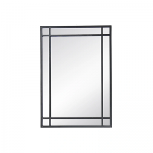 Metal Frame Indoor Bathroom Black Rectangular Modern Contemporary Vanity Decorative Wall MirrorPL08-50005