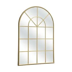 Modern Arch Windowpane Mirror Decorative Wall Mirror with Metal Frame  PL08-385289