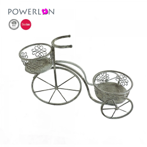 Metal Craft Wrought Iron Wheelbarrow Pot Planter Penny Farthing Bicycle Planter Grey  PL08-7687