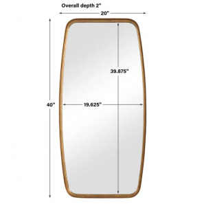 Rectangle Gold Bathroom Metal Wall Mirror Brushed Brass Modern Mirror PL08-385678