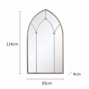 Large Gothic Cathedral Style Arched Metal Framed Home Decor Wall Mirror Outdoor Garden Mirror PL08-39528