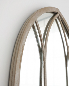 Vintage Gothic Style Arch Decorative Metal Frame Window Pane Farmhouse Garden MirrorPL08-33342