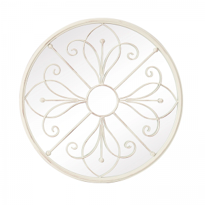 Wall Mounted Home Decor Round Accent Mirror Metal Frame Antique Vintage Circle Decorative Wall Mirror For Indoor Outdoor Garden PL08-39611