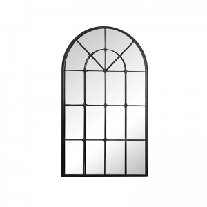 Large Windowpane Arched Mirror Antique Rust Proof Garden Wall Mirror Metal Framed with Customized Color PL08-38523