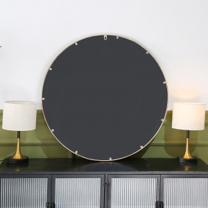 Round Metal Circle Wall Mirror for Entryway Living Room Wall Vanity Large Circle Hanging Wall Mirror