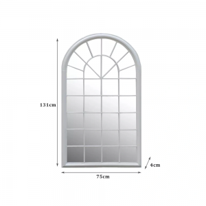 Espejo De Jardin Al Aire Libre Decorativo De Metal Con Arco De Espejo De Pared De Panel De Ventana Grande