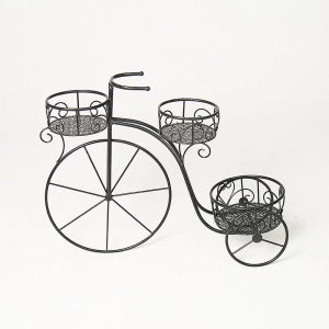 Wholesale Modern Flower Pot Cart Holder Tricycle Plant Stand Ideal for Home Garden Decor PL08-7739