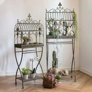 Garden Outdoor Antique Metal Plant Stand Holder Cage PL08-76155