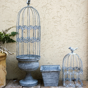 Metal Bird Decor Wrought Iron Flower Pot Stand Holder Outdoor PL08-76327