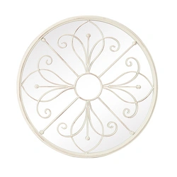 Wall Mounted Home Decor Round Accent Mirror Metal Frame Antique Vintage Circle Decorative Wall Mirror For Indoor Outdoor Garden PL08-39611
