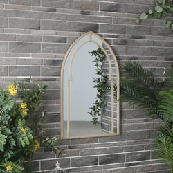 Arched Fancy Window Style Mirror with Decor Glass Antique Arched Wall Mirror for Living Room PL08-39549