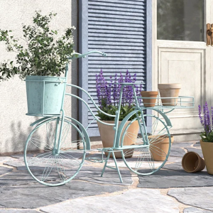 Long Large Metal Statue Bike Planter French Countryside Bicycle Pot Planter