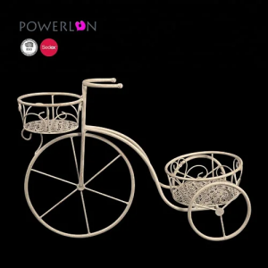 Wedding Decoration Metal Bicycle Flower Pots Planter Stand Used with Flower/green Plant Iron Frame,metal Antique White CLASSIC PL08-7740