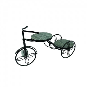 Outdoor Iron Wheelbarrow Mosaic Bicycle Pot Display Stand Planter Artificial Flowerpot PL08-5571
