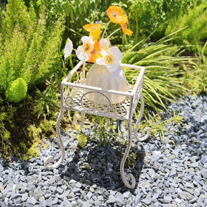 Metal Garden Antique White Plant Pots Stand Outdoor Flower Pot Holder PL08-7835