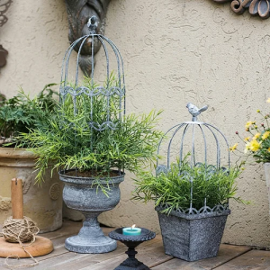 Metal Bird Decor Wrought Iron Flower Pot Stand Holder Outdoor PL08-76327