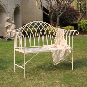 Ismenia Wrought Iron Metal Garden Bench 8671