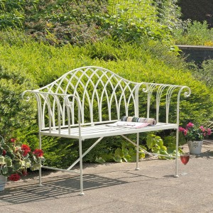 Ismenia Wrought Iron Metal Garden Bench 8671