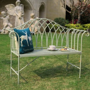 Ismenia Wrought Iron Metal Garden Bench 8671