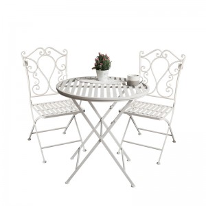 Shabby Chic Art Decor Patio Garden Outdoor Leisure Wrought Iron Table and Chair dining furniture set 36343