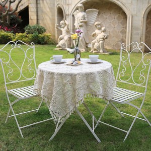 Shabby Chic Art Decor Patio Garden Outdoor Leisure Wrought Iron Table and Chair dining furniture set 36343