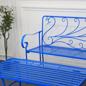 Design Peacock Rustproof Wrought Iron Garden Patio Benches 38898