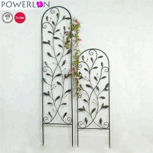 Classic decorative wrought iron black flower trellis