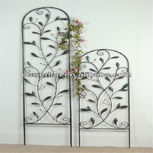 Classic decorative wrought iron black flower trellis