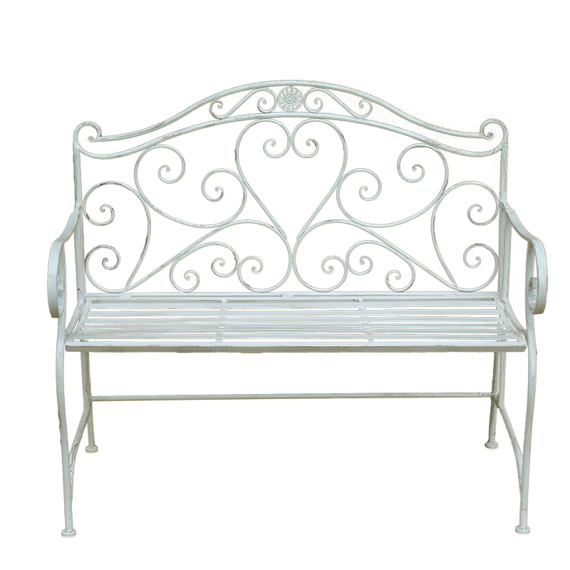 Antique Decorative Wrought Iron Frame Outdoor Patio Wedding Benches Chairs 80275 Featured Image