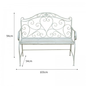 Antique Decorative Wrought Iron Frame Outdoor Patio Wedding Benches Chairs 80275