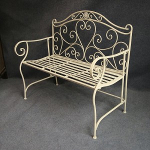 Antique Decorative Wrought Iron Frame Outdoor Patio Wedding Benches Chairs 80275