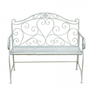 Antique Decorative Wrought Iron Frame Outdoor Patio Wedding Benches Chairs 80275