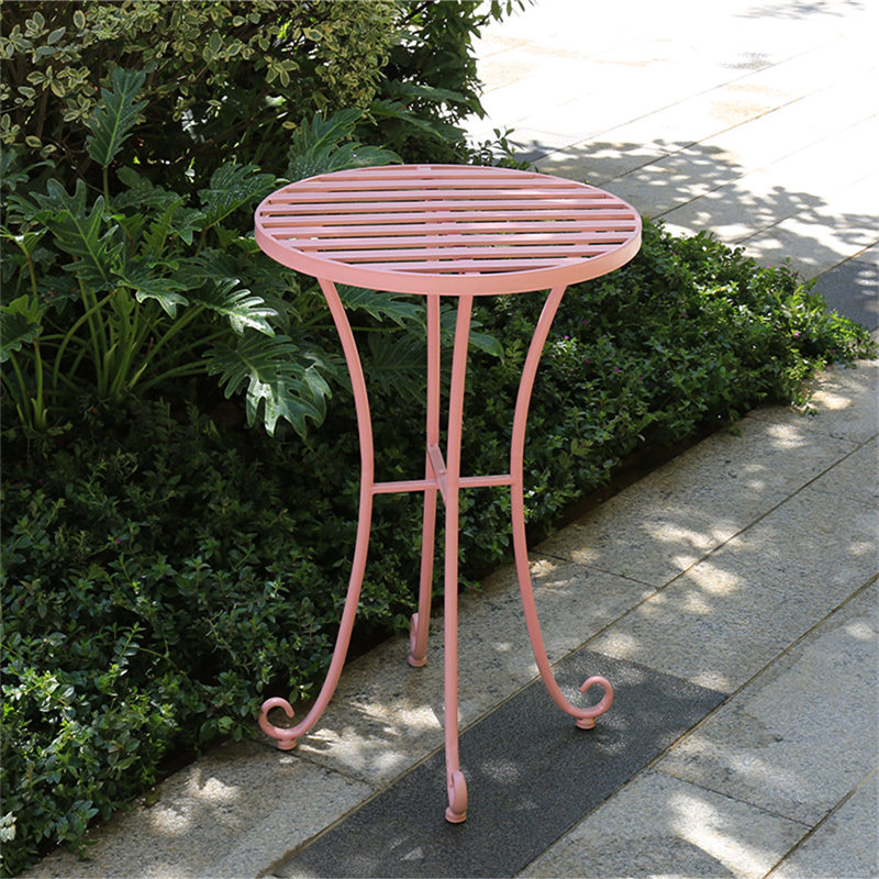 China Wholesale Metal Bistro Set Exporters -
 Design Pink Wrought Iron Small Side Table 38437 – Powerlon